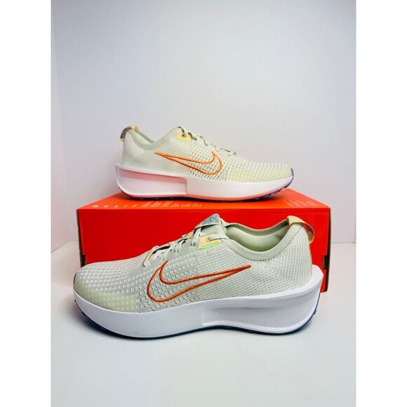 Nike Interact Run Light Bone Bright Mandarin Running Shoes FD2292-001 - Picture 1 of 7